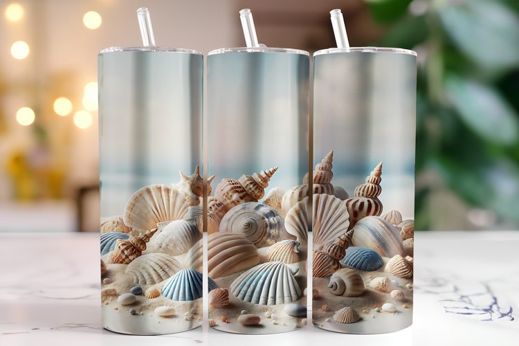 Seashell Tumbler Wrap | Sublimation | Tumblers