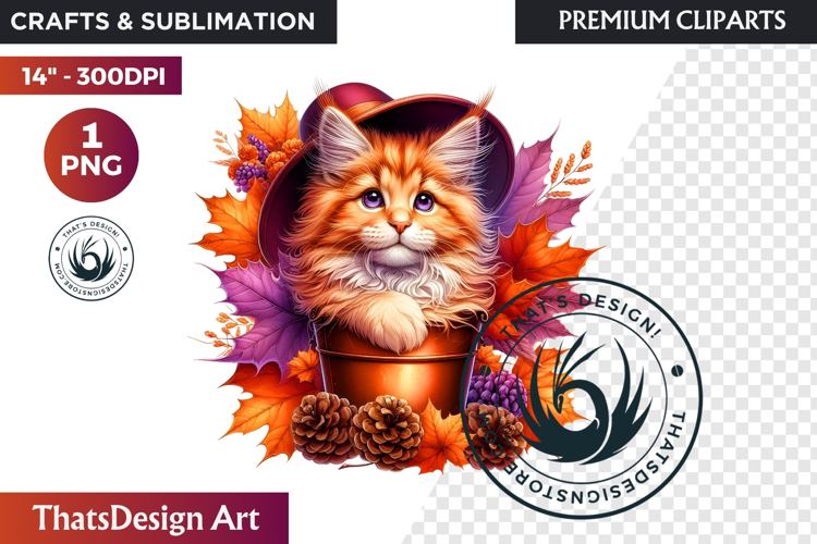 Autumn Cute animal in a bucket clipart Pumpkin thanksgiving