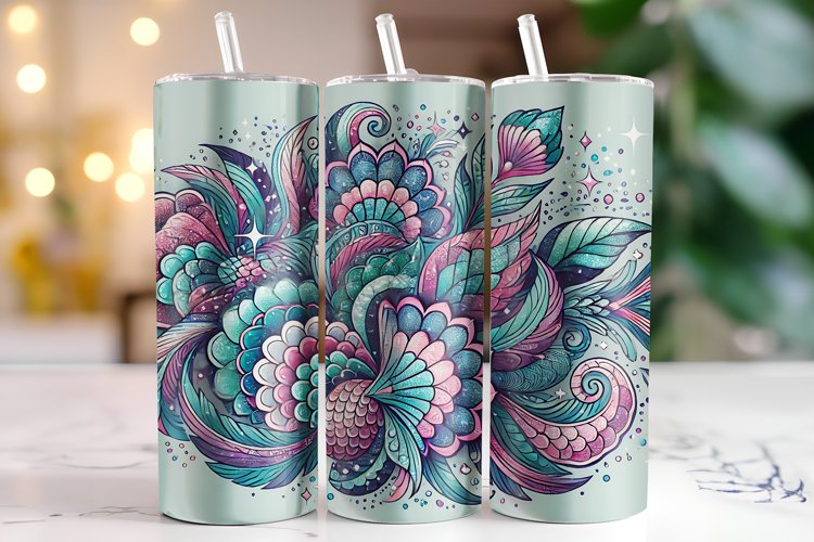 Flowers Tumbler Wrap | Sublimation | Tumblers example image 1