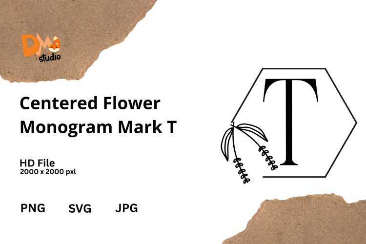Centered Flower Monogram Mark