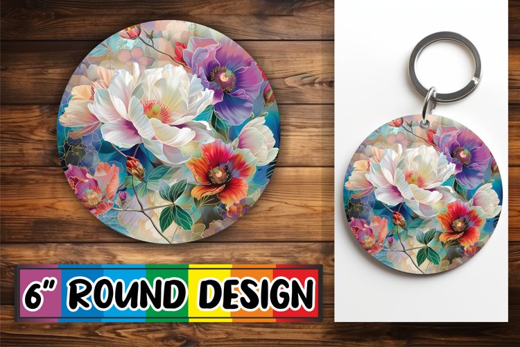 Abstract Petal Round Ornament Sublimation example image 1