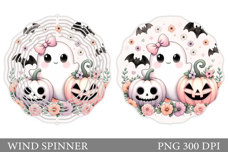 Cute Ghost Wind Spinner Design. Cute Halloween Wind Spinner