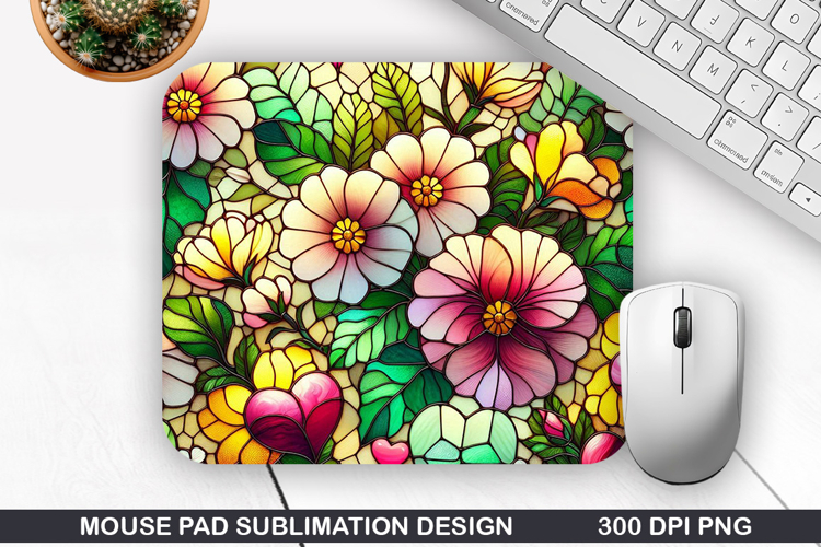 Flower Mouse Pad Sublimation, Spring Flower Mouse Pad PNG