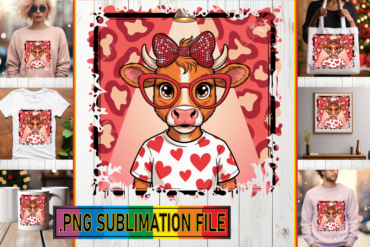 Playful PNG Art for Gifts, Cute Cow