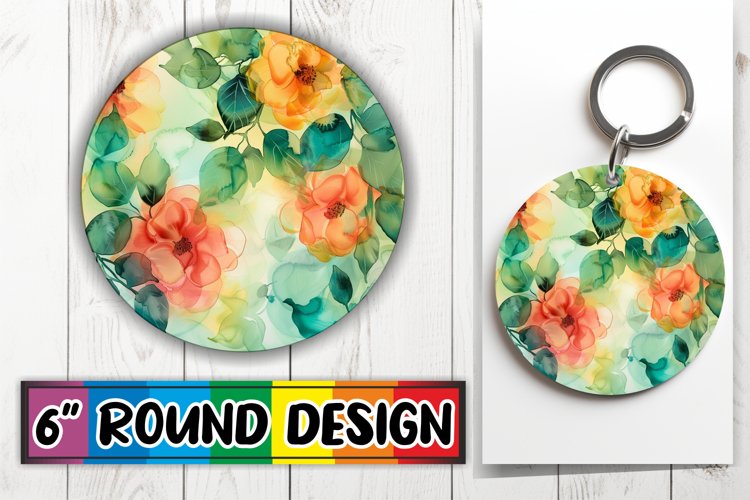 Blossom Bliss: Round Sublimation Circles   Coasters Delight
