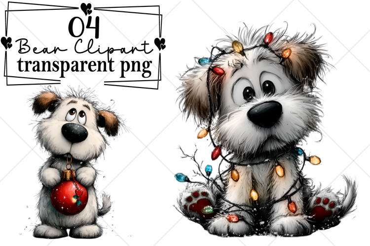 Whimsical Christmas Polar Bear Clipart Watercolor PNG