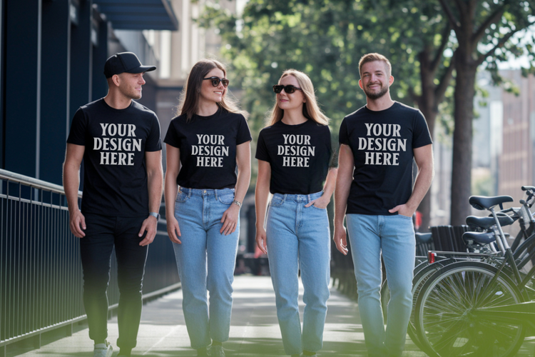 Bella Canvas 3001 Family Group T-Shirt Mockup