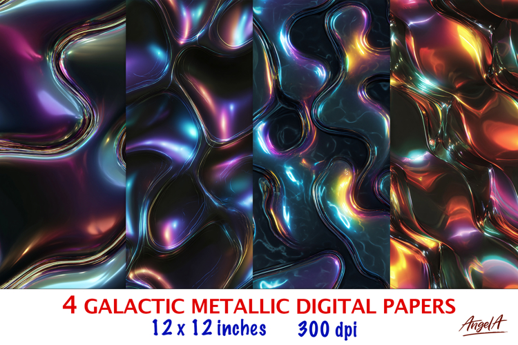 Dark iridescent digital paper, liquid metallic digital paper