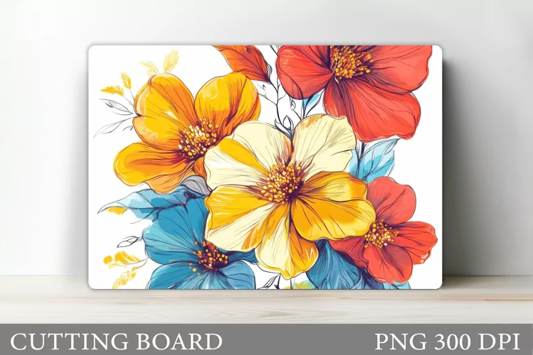 Flowers Cutting Board Design. Flowers Kitchen Cutting Board
