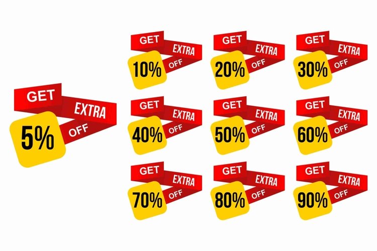 Get Extra Percent Discount - Label Banner