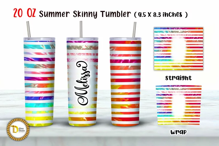 20 Oz Colorful Summer Vibes Skinny Tumbler