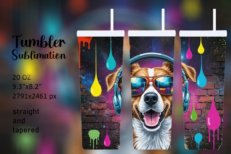 20oz DJ Dog Tumbler Wrap