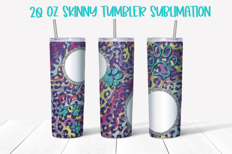 Purple Leopard Tumbler Sublimation PNG example image 1