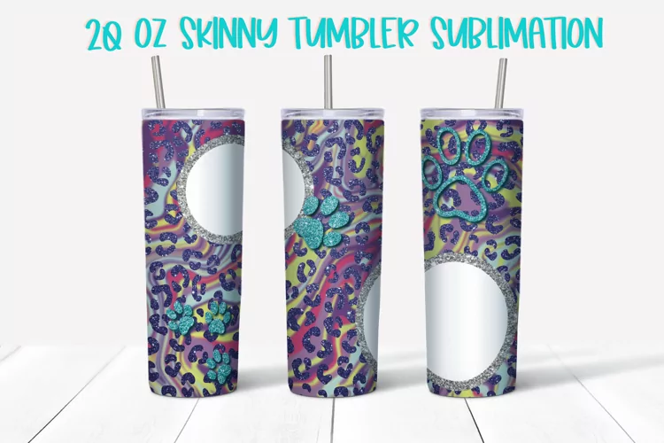 Purple Leopard Tumbler Sublimation PNG