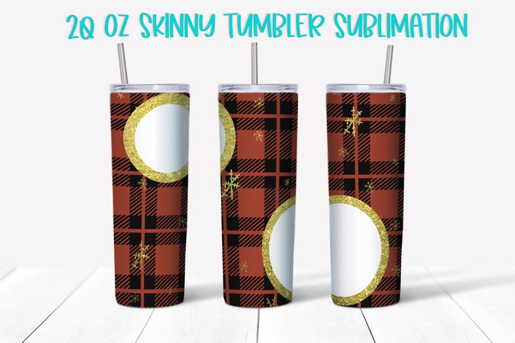 Christmas Plaid Picture Tumbler Sublimation example image 1