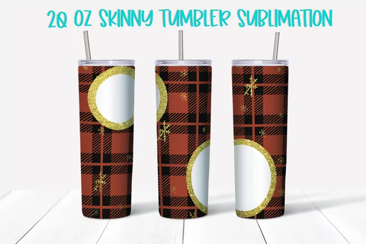Christmas Plaid Picture Tumbler Sublimation