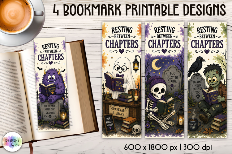 Halloween Bookmarks, Resting Between Chapters PNG