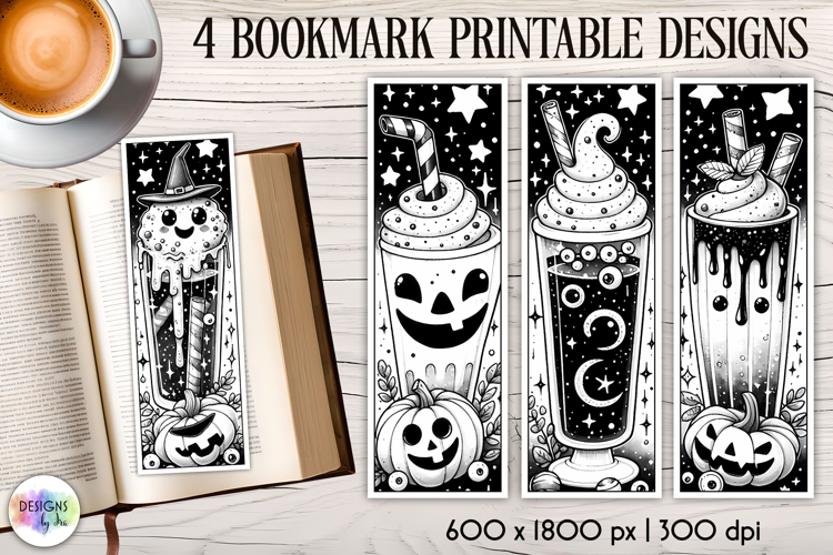 Halloween Bookmarks, Gothic Black and White Bookmarks
