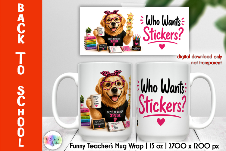 Funny Teacher Mug Wrap Sublimation, Back to School