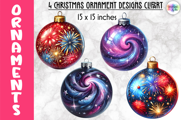 Christmas Ornaments Clipart, Christmas Tree Baubles PNG
