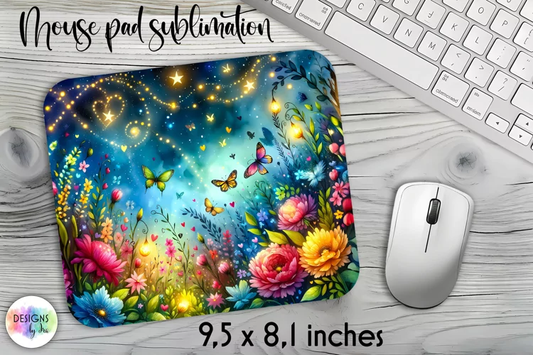 Summer Flowers Mouse Pad. Floral Mouse Pad Design