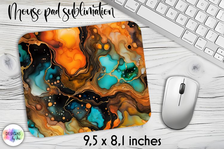 Abstract Fluid Art Mouse Pad, Marble Texture Mouse Pad Print