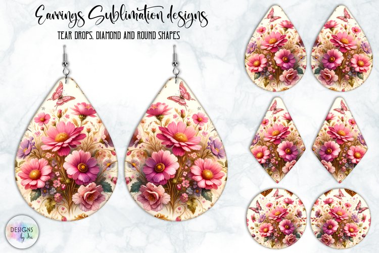 Vintage Flowers Earrings Design, Baroque Floral Earrings example image 1