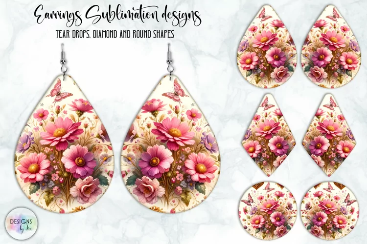 Vintage Flowers Earrings Design, Baroque Floral Earrings
