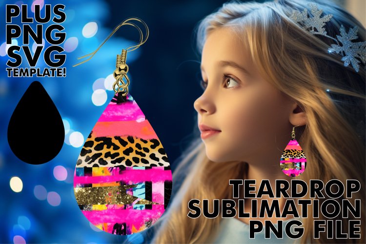 Sunflower Western Teardrop Earrings Sublimation