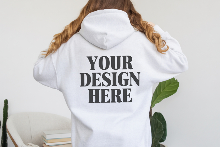 White Gildan 18500 Hoodie Mockup ,Cozy Unisex Sweatshir