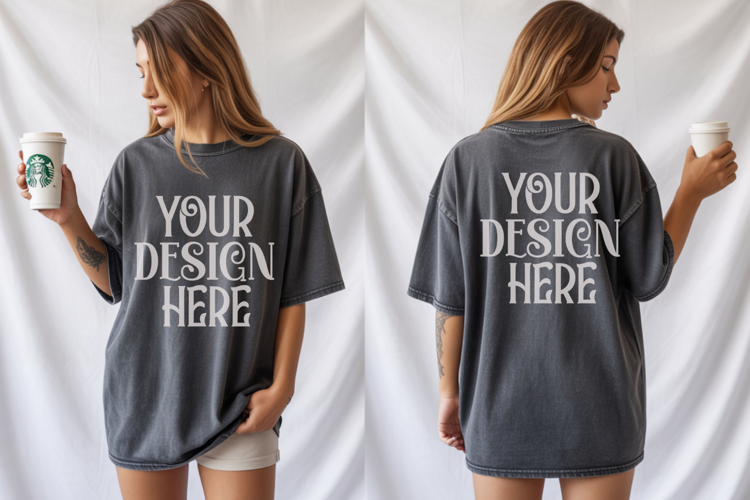 Pepper Comfort Colors 1717 Front & back T shirt Mockup