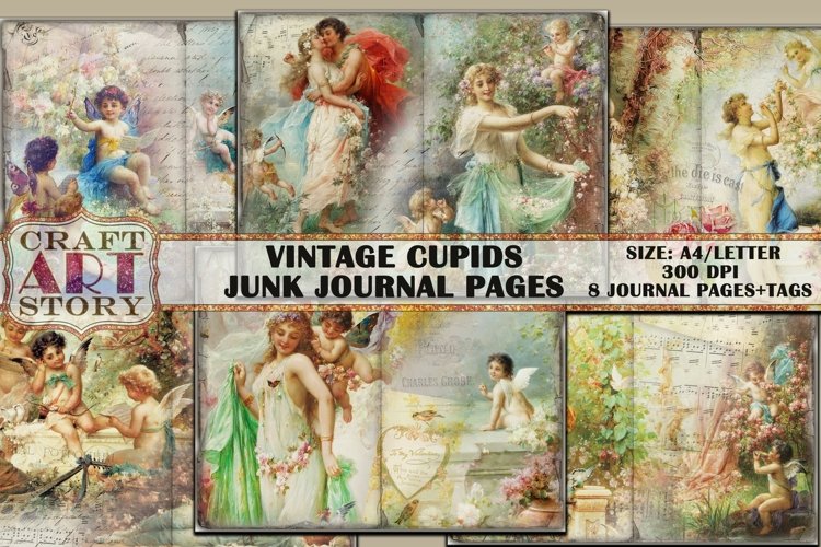 Vintage Cupids Junk Journal Hans Zatzka,Printable Digital