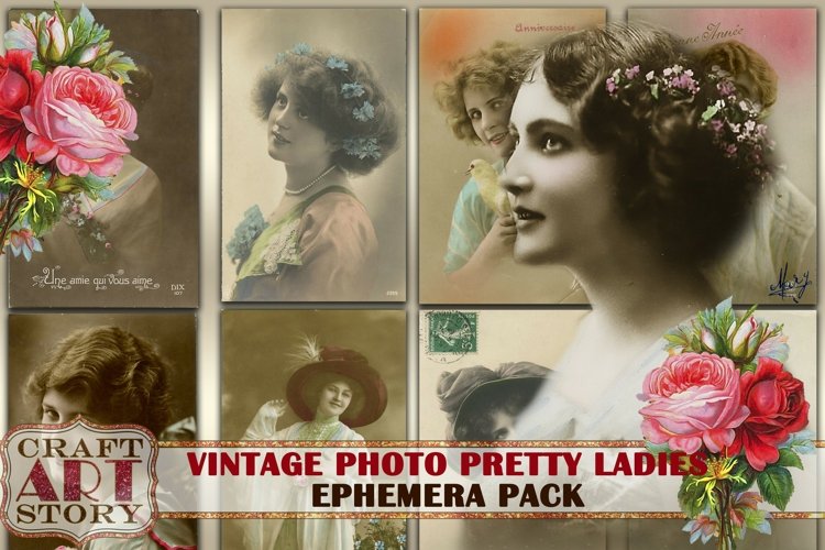 Vintage digital Photo PRETTY LADIES,edwardian women example image 1