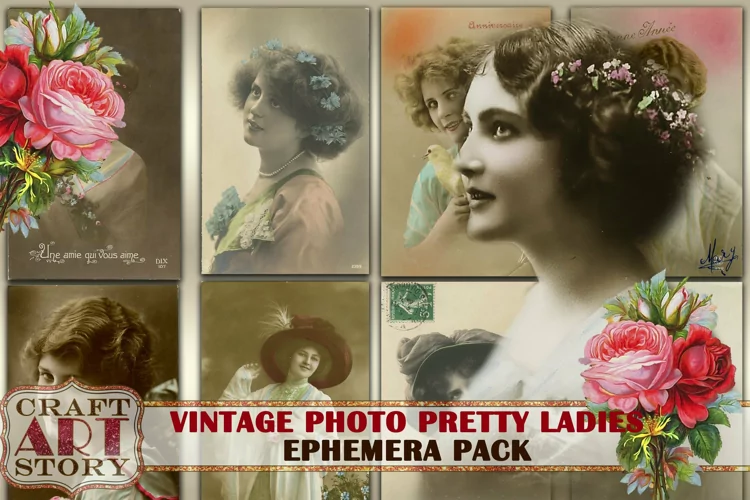 Vintage digital Photo PRETTY LADIES,edwardian women