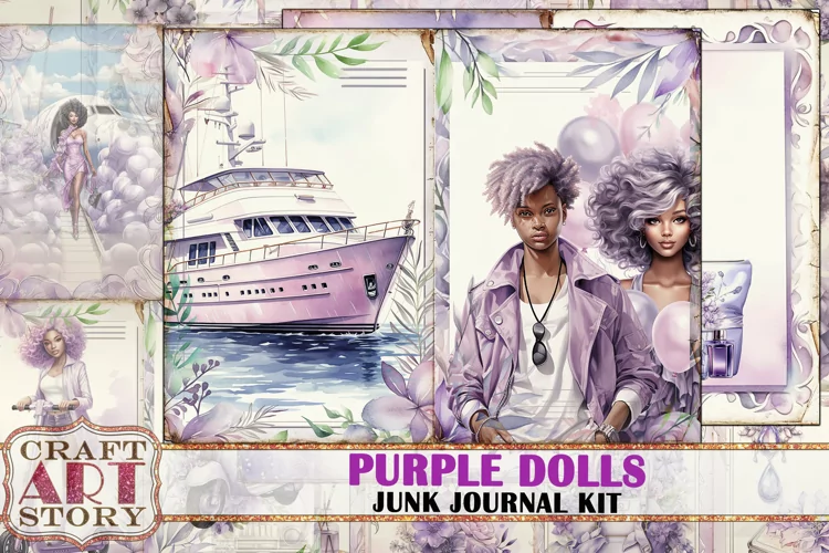 Black dolls Junk Journal Pages,scrapbook printables digital