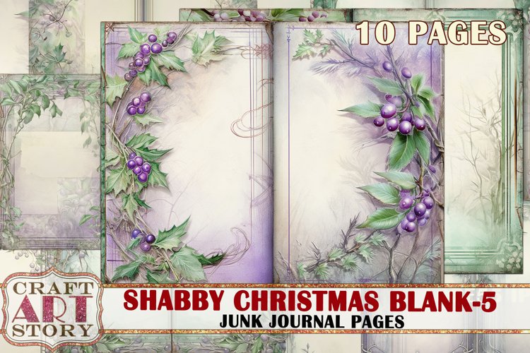 Vintage Shabby Christmas Blank-5 Junk Journal Kit,poinsettia