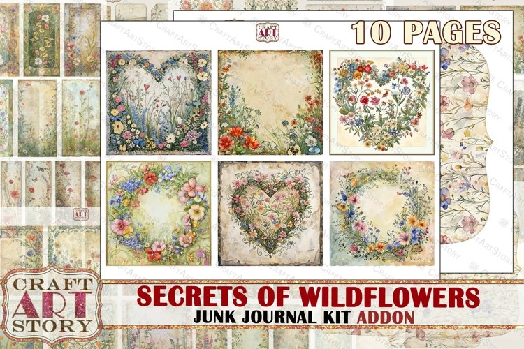 Wildflowers Junk Journal Pages ADDON, Secrets of wildflower example image 1