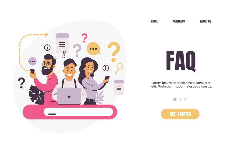 Question landing page. FAQ. People ask frequent questions. M example image 1