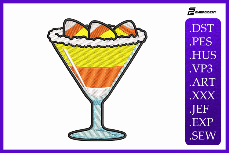 Candy Corn Martini Embroidery Designs For Machine