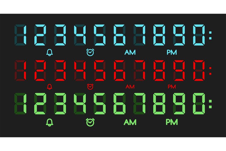 Color electronic calculator numbers example image 1