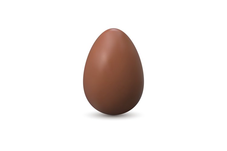 Chocolate realistic egg. 3d whole egg symbol, traditional ea example image 1