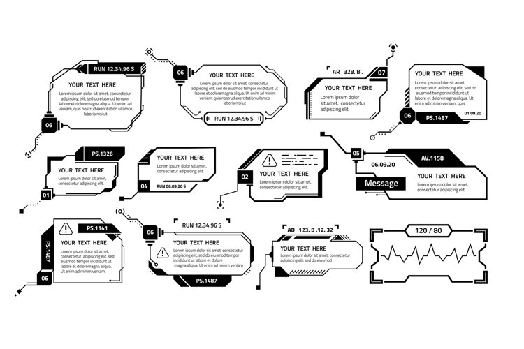 HUD banners. Callout boxes for system information and massag example image 1