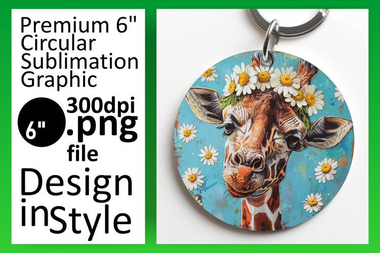Sweet Giraffe Spring Round Design Sublimation