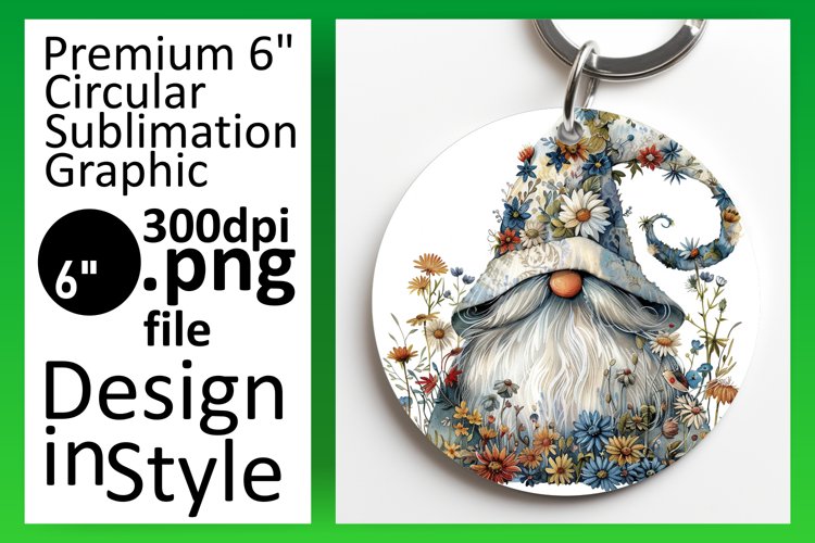 Cheerful Gnome Sublimation Circle Options