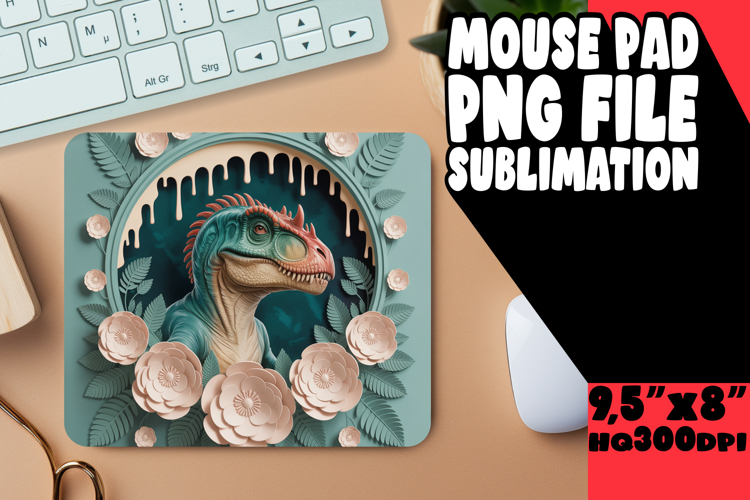 Blissful Mouse Pad Sublimation Magic, Cute Dino