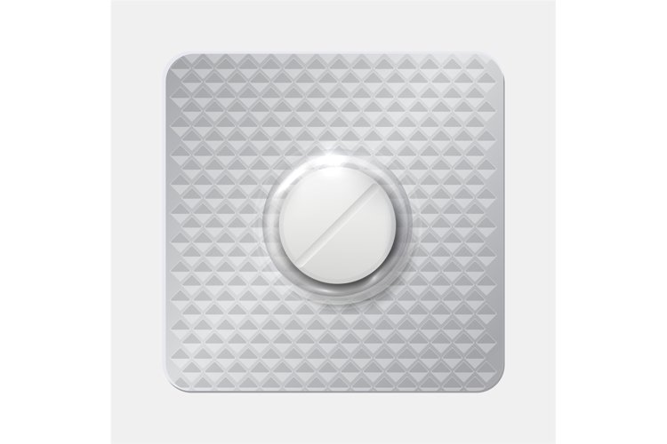 Realistic pill blister. Drug in blister pack, round tablet i