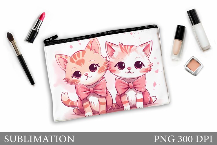 Cut Cats Makeup Bag Design. Cats Sublimation