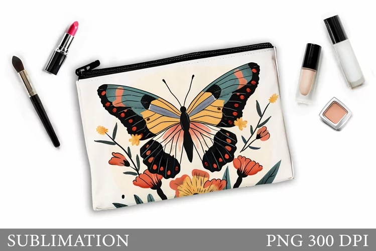 Butterfly Makeup Bag. Butterflly Sublimation