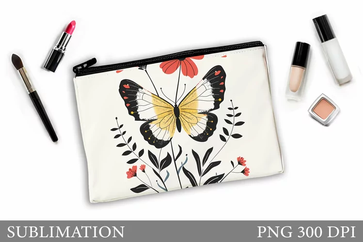 Butterfly Makeup Bag Design. Butterflly Sublimation