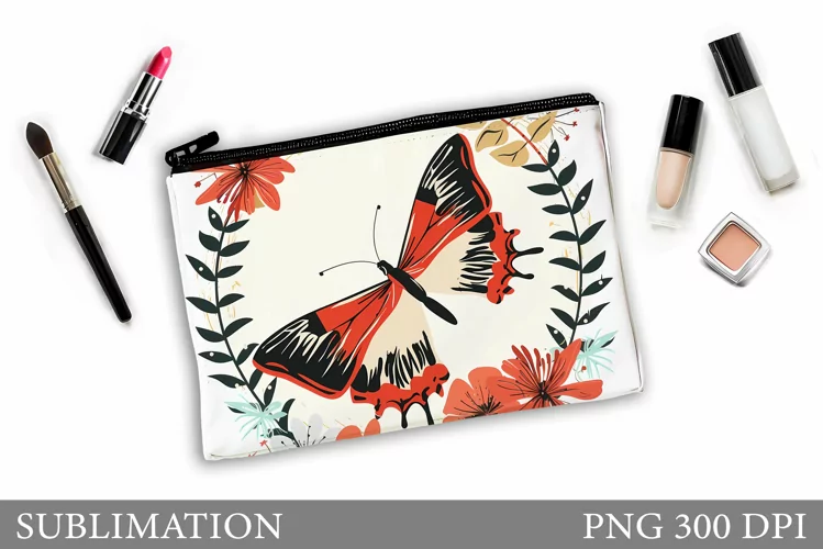 Butterfly Makeup Bag Design. Butterflly Sublimation